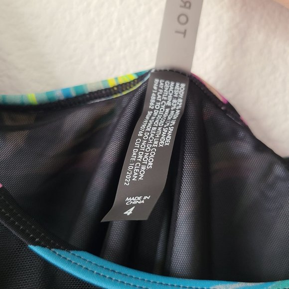 Torrid Active Wireless Mesh High Neck One Piece Swimsuit Plus Size 4X Le… - Picture 10 of 11